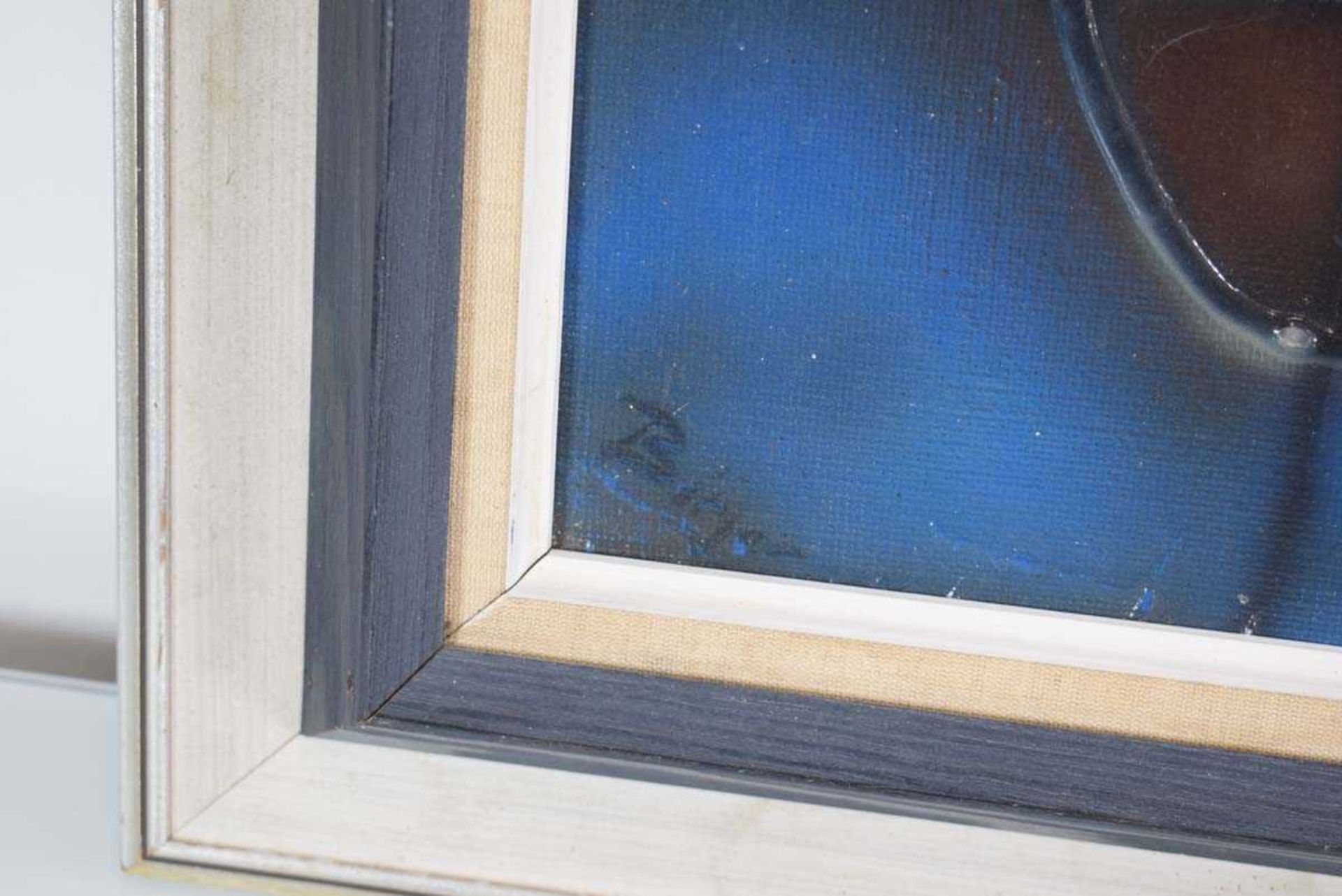 Birger Th. Hansen (b. 1940), 'Bla Drom' (Blue Dream), signed, oil on canvas, image 32 x 62 cm - Image 2 of 3