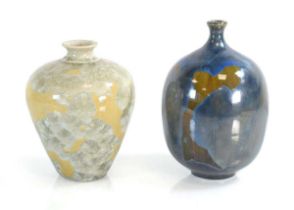Algimantas Patamsis (b.1953), a 2013 Lithuanian crystalline glazed porcelain vase in blue and