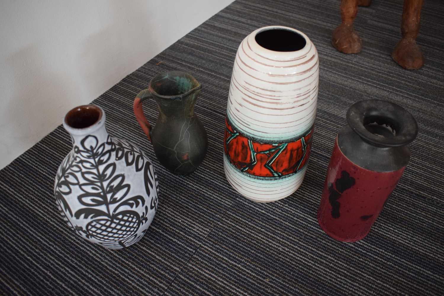 A group of mainly German 1960/70's ceramic vases, ewers and jugs including Karlsruhe Majolika - Image 4 of 7