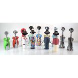 Alessandro Mendini for Alessi, a group of 'Anna G' and 'Sandro' corkscrews/bottle openers together
