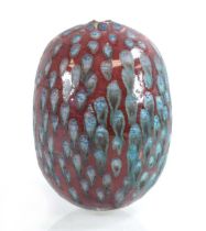 Derek Davis (1926-2008), a stoneware ovoid vase with a small aperture, signed, h. 19 cm No obvious