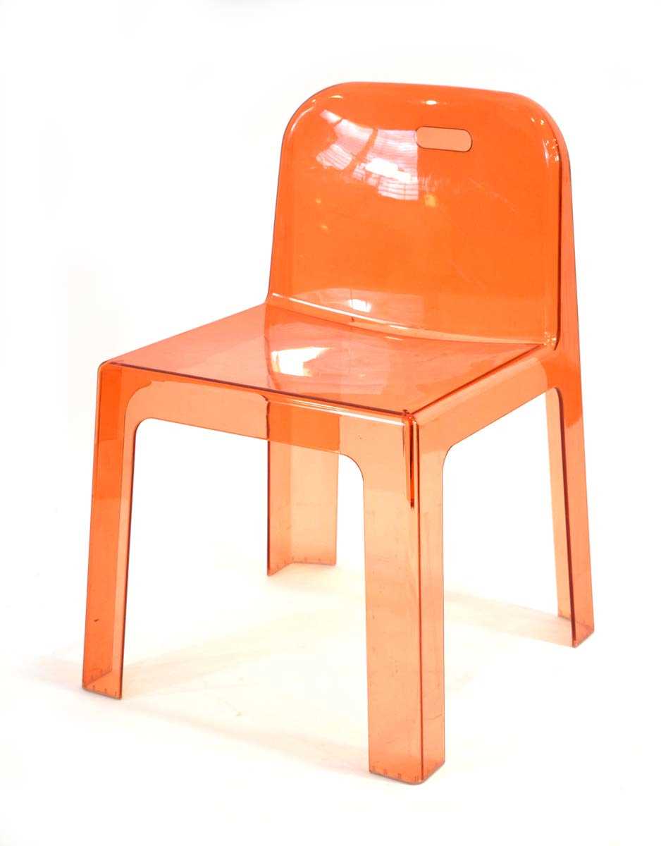 Ettore Sottsass Associati for Segis, a 2005 'Trono' chair in orange, moulded markings