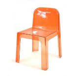 Ettore Sottsass Associati for Segis, a 2005 'Trono' chair in orange, moulded markings