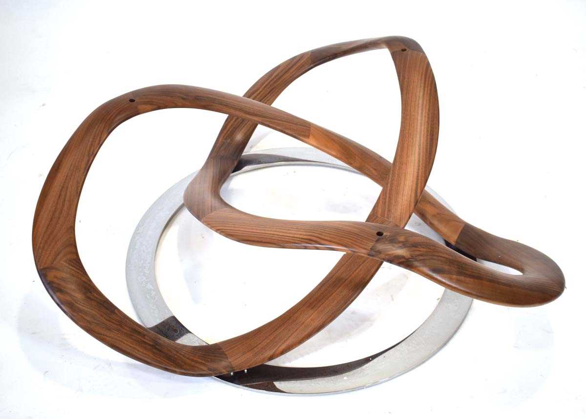 Stefano Bigi for Porada, an Italian 'Infinity' coffee table base in walnut, with the packing box - Image 2 of 8