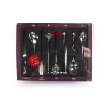 A cased set of eight Alessi coffee spoons by various designers