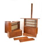 A group of 1960/70's Danish teak modular 'PS Systems' shelving including a fall-front bureau, two