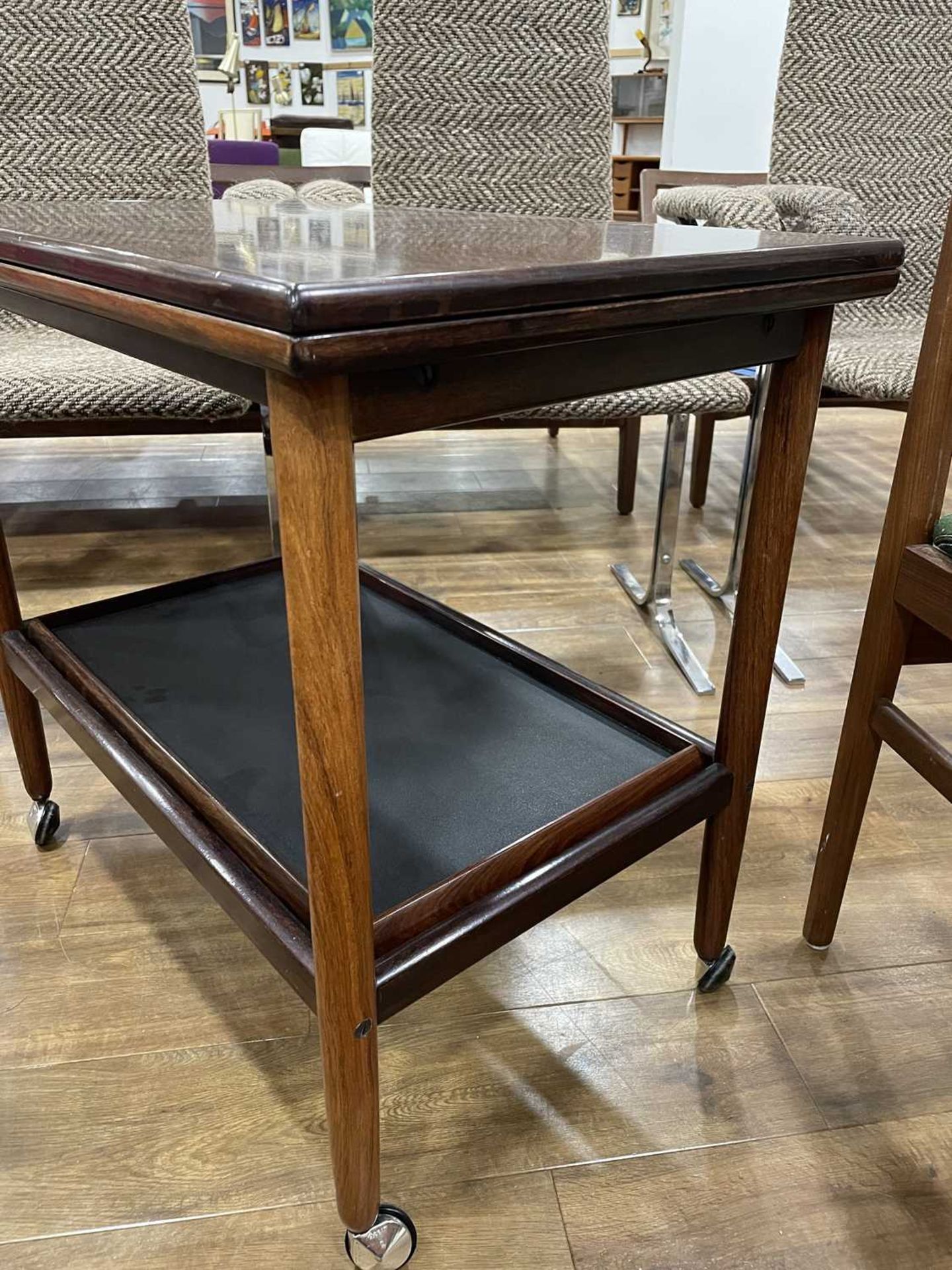 Grete Jalk (1920-2006) for Poul Jeppesen, a 1960's Danish rosewood 'flip-top' drink's trolley with a - Image 13 of 16