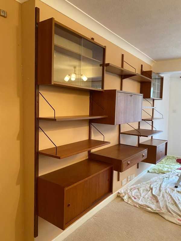 A group of 1960/70's Danish teak modular 'PS Systems' shelving including a fall-front bureau, two - Image 2 of 2