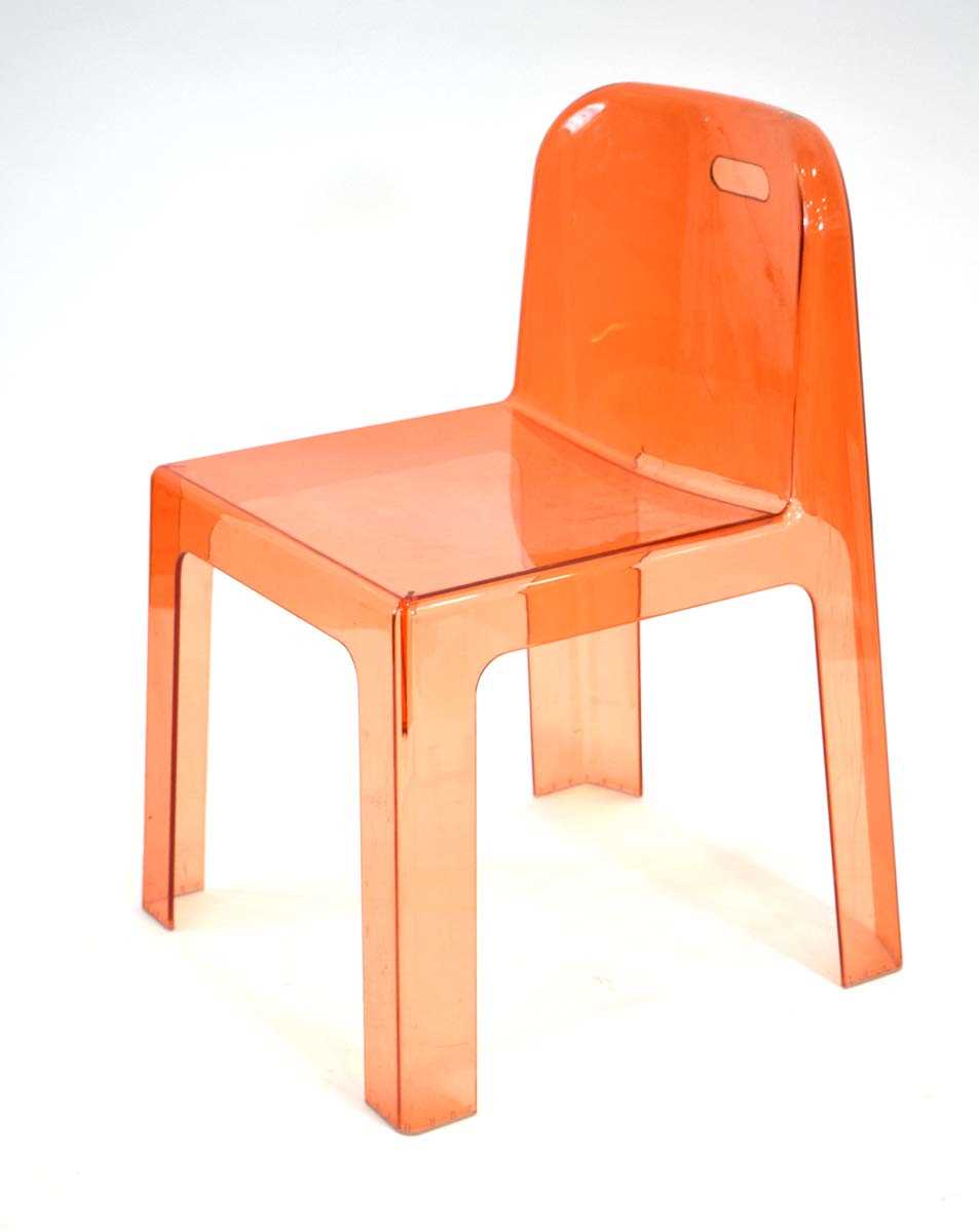 Ettore Sottsass Associati for Segis, a 2005 'Trono' chair in orange, moulded markings - Image 2 of 2