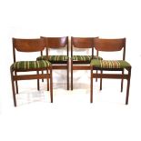 A set of four 1960's Danish teak and upholstered dining chairs *Sold subject to our Soft Furnishings