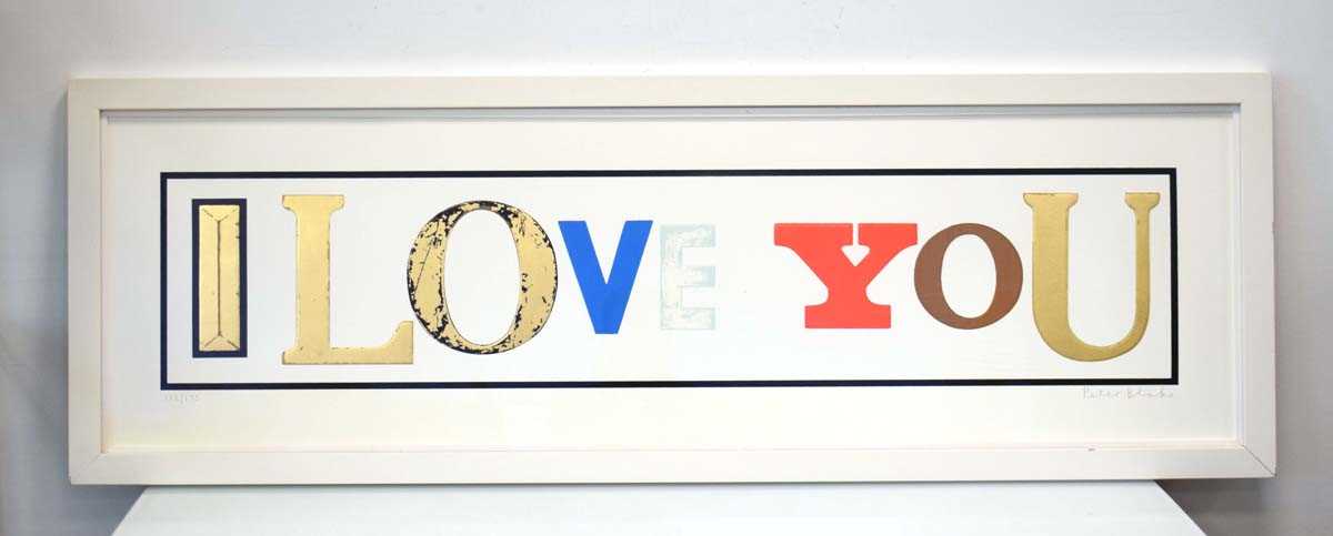 X Sir Peter Blake RA (b. 1932), 'I Love You', signed and numbered 162/175, silkscreen, image 26 x - Image 3 of 3