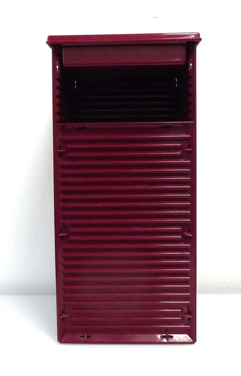 Ettore Sottsass for Olivetti, a Synthesis waste bin in burgandy, named to interior, h. 56 cm - Bild 2 aus 6