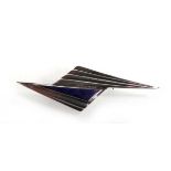 A silver and lapis lazuli brooch/pin of Art Deco form, stamped 925 Slightly mis-shapened and with