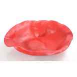 Lluís Clotet for Alessi, a 'Sarria' red tray in the form of crumpled paper, di. 27 cm
