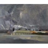 Douglas Wilson RCA (1936-2021), Brickworks in Flintshire, signed, oil on board, 50 x 60 cm