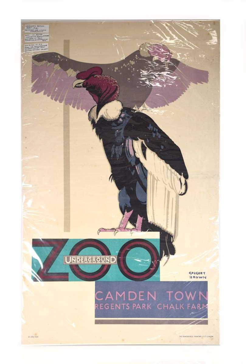 Gregory Brown (1887-1941), A London Zoo poster, 'Camden Town, Regents Park, Chalk Farm', printed