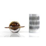 A contemporary art glass celestial paperweight modelled as Saturn, di. 23 cm, together with a