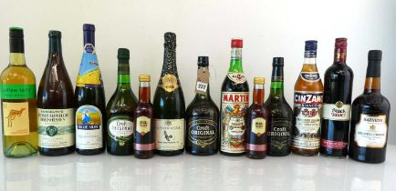 13 assorted bottles, 1x Baron Edouard Masse Brut Champagne, 3x Croft Original Sherry, 1x Harveys