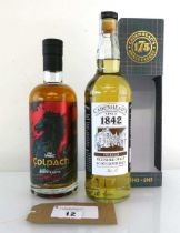 +VAT 2 bottles of Blended Scotch Whisky, 1x Cadenhead's Peated Malt with Anniversary Box 58%