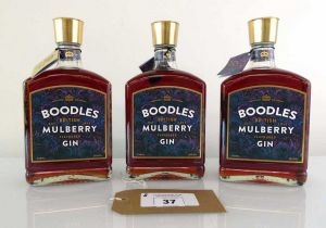 +VAT 3 bottles of Boodles British Mulberry Gin 30% 70cl (Note VAT added to bid price)