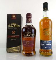 +VAT 2 bottles of Single Malt Scotch Whisky, 1x Tomatin 14 year old Highland Port Casks with box 46%