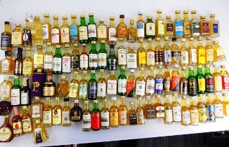 A Collection of approx 103 assorted blended Whisky Miniatures many circa 1980s including Steamboats,