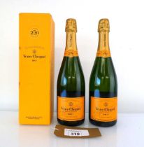 +VAT 3 bottles of Veuve Clicquot Brut Champagne 250 Anniversary 75cl (Note VAT added to bid price)