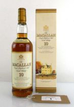 +VAT A bottle of The MACALLAN 10 year old "Easter Elchies House" Single Highland Malt Scotch