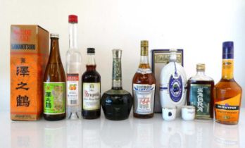 8 bottles, 1x Richon De Luxe Three Sevens Israel's Brandy40% 75cl, 1x Krupnik Polish Honey Liqueur