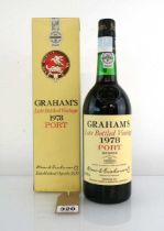 A bottle of 1978 W & J Graham's Late Bottled Vintage Port Portugal with box (ullage into neck)