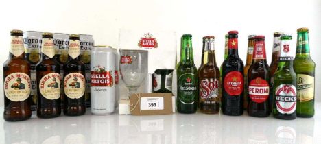 +VAT Quantity of lager, 21x bottles of Birra Morretti 33cl, 16x cans Corona Extra 33cl, 2x cans