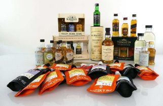 +VAT A small Balvenie Doublewood 12 year old SMSW in carton 20cl, 3 Whisky Gift sets, approx 15