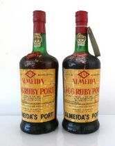 2 bottles of Almeida 1966 Ruby Port bottled in 1976 (Ullage upper & mid shoulder)