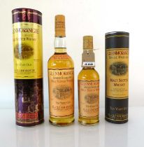 1 & half bottles of old style Glenmorangie Ten year old Single Highland Malt Scotch Whisky circa