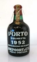 A bottle of Niepoort Colheita 1952 Port (Ullage into neck)