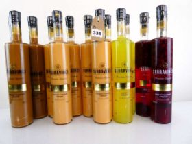 14 bottles of Serravinci Premium Liqueurs, 6x Cocchino Coconut 17% 50cl, 3x Nocciolino Hazelnut