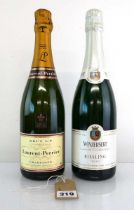 2 bottles, 1x Laurent Perrier Brut L-P Champagne & 1x Winzersekt Klassische Flaschengarung