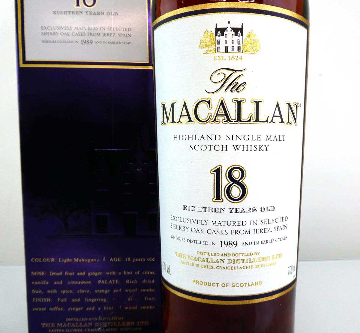 A bottle of The MACALLAN 18 years old Highland Single Malt Scotch Whisky with box matured in - Image 2 of 3