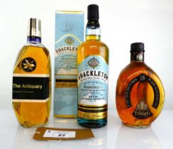 +VAT 3 bottles of Blended Malt Scotch Whisky, 1x Dimple 15 year old De Luxe 40% 70cl, 1x The