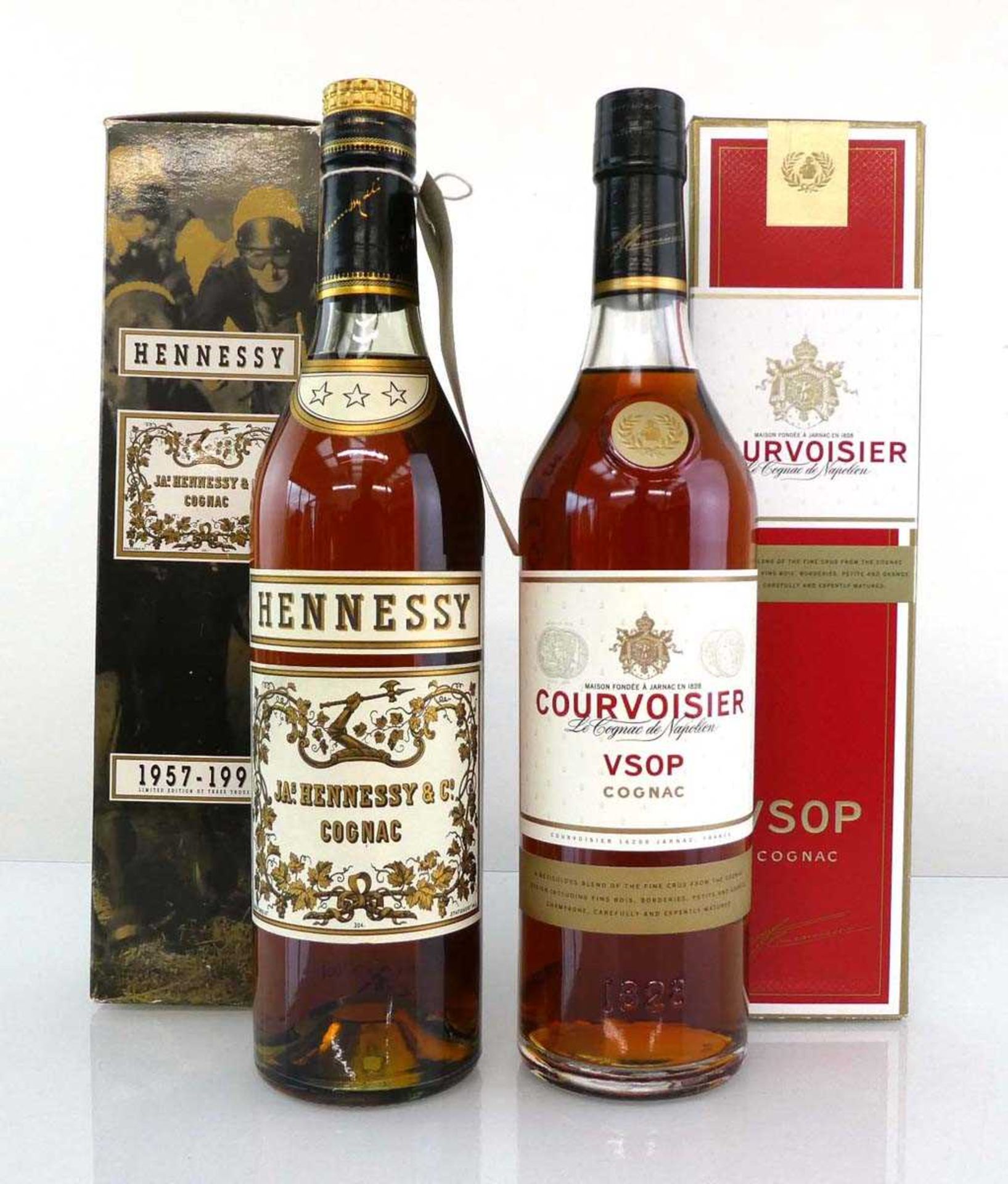 +VAT 2 bottles of Cognac, 1x Hennessy 1957-1996 Limited Edition of 3000 Special Commemorative