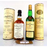 +VAT 2 bottles, 1x The Glenlivet 12 year old Pure Single Malt Scotch Whisky with carton 40% 70cl &