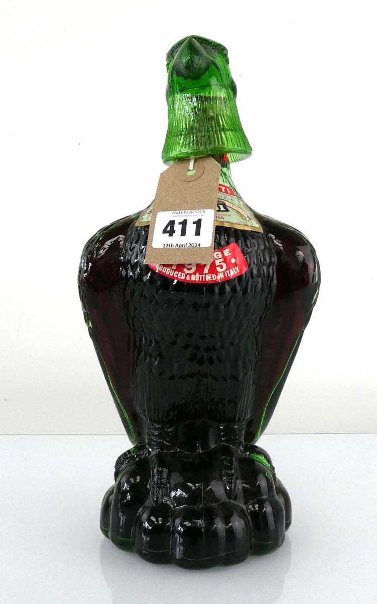 An Eagle shaped bottle of Bessi Rufina Vintage 1975 Chianti 1 quart, 95cl & a bottle of Jack - Image 2 of 3