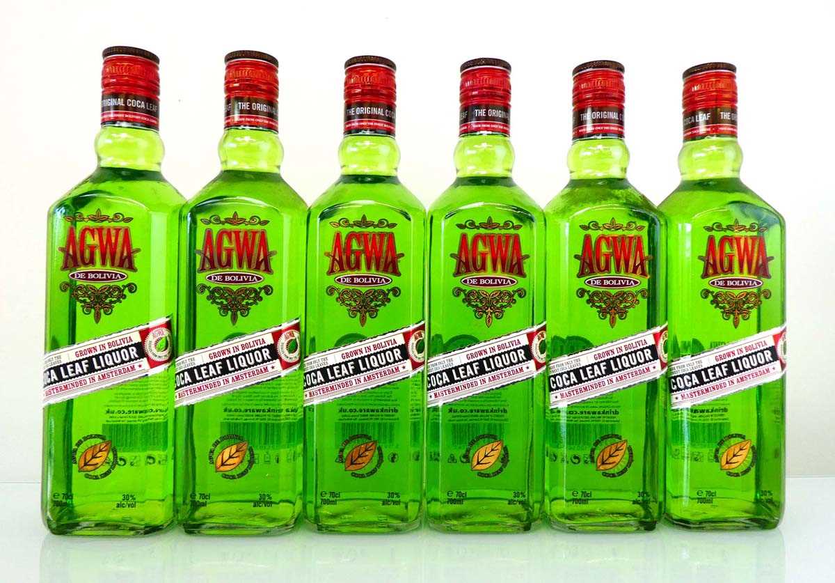 +VAT 7 bottles of AGWA De Bolivia Coco Leaf Liquor 30% 70cl (Note VAT added to bid price)