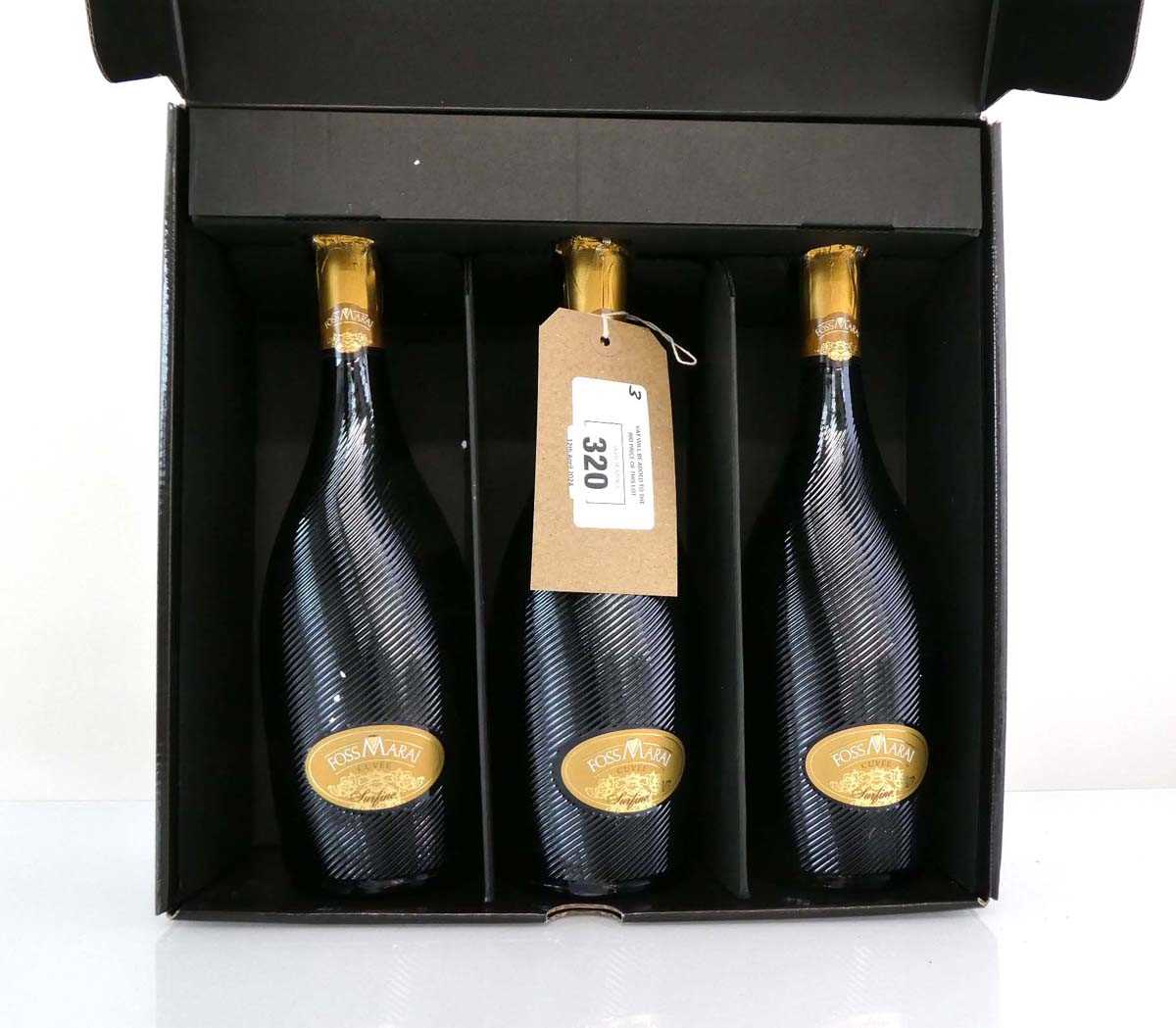 +VAT 3 bottles of Foss Marai Surfine Cuvee Brut Spumante Veneto, Italy (Note VAT added to bid