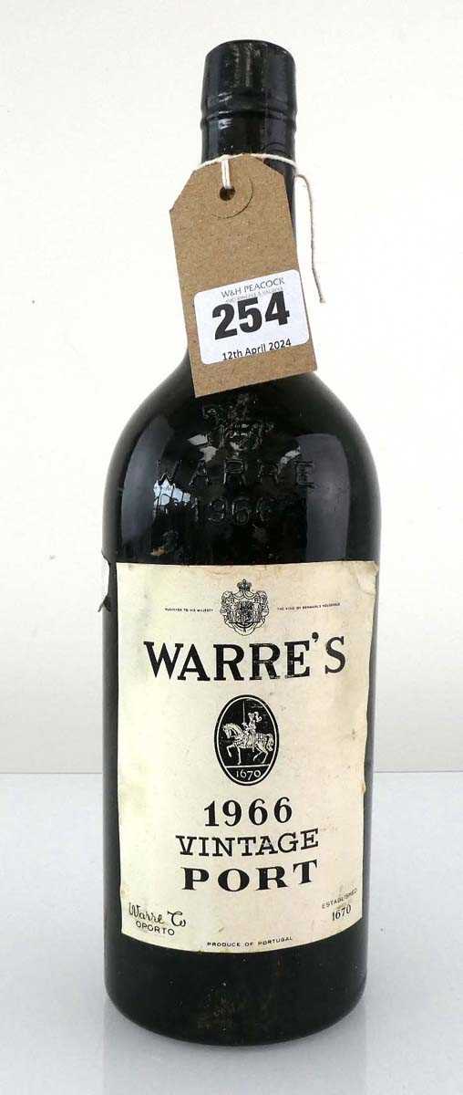 A bottle of Warre's 1966 Vintage Port (ullage top shoulder)