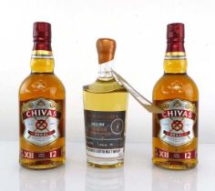 +VAT 3 bottles, 2x Chivas Regal Aged 12 years blended Scotch Whisky 40% 70cl & 1x Sons of Scotland
