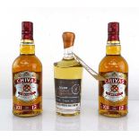 +VAT 3 bottles, 2x Chivas Regal Aged 12 years blended Scotch Whisky 40% 70cl & 1x Sons of Scotland