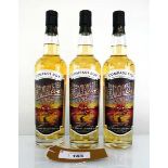 +VAT 3 bottles of The Compass Box The Peat Monster Blended Malt Scotch Whisky 46% 70cl (Note VAT