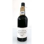 A bottle of Taylor Fladgate 1985 Vintage Port