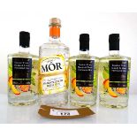 +VAT 4 bottles of Gin, 1x Co-op Passion Fruit, Mango, & Lime Gin 40% 70cl & 1x Mor Handcrafted Irish